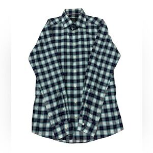 Eton dress shirt slim fit blue gingham check size 40 15.5
